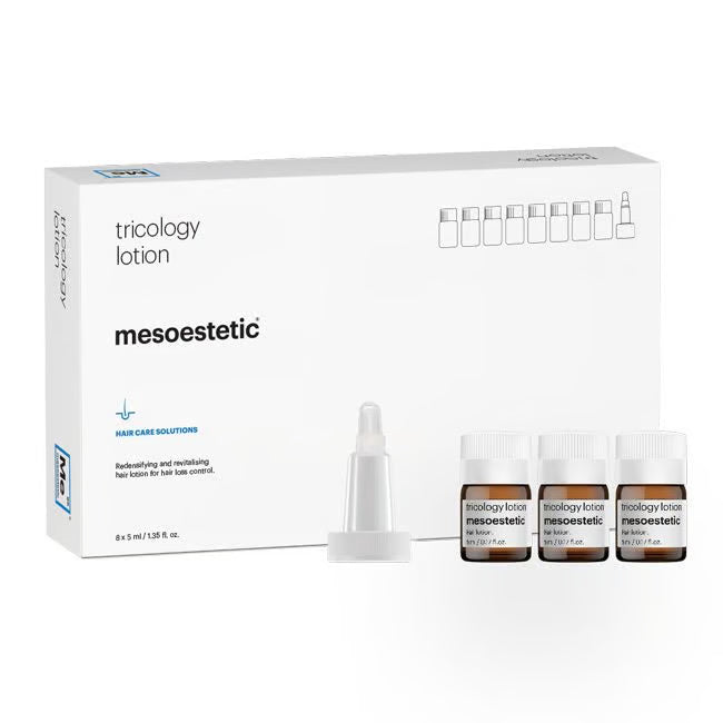 Loción anticaída Mesoestetic Tricology Lotion en caja